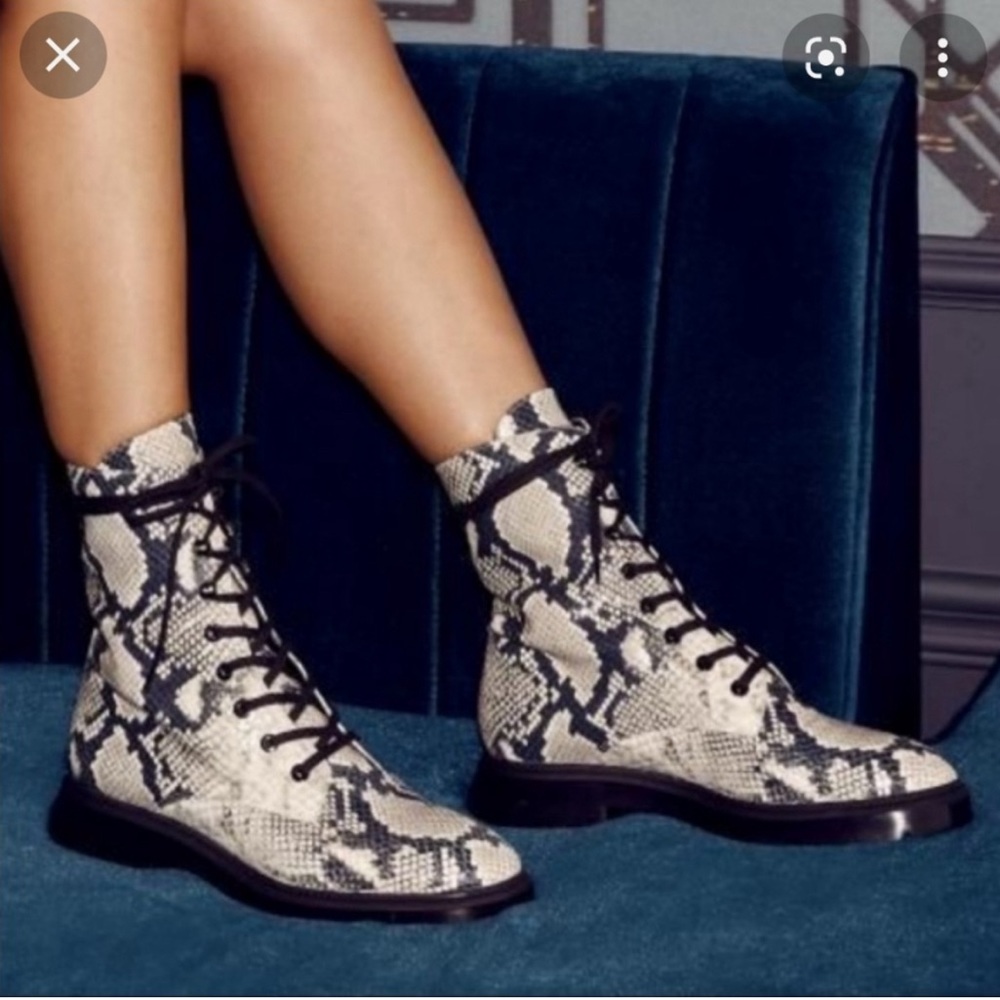 Stuart Weitzman “Mckenzee” Python Embossed Leathe… - image 1